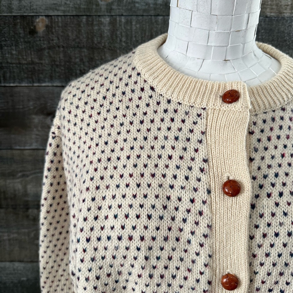 Vintage Woolrich Cardigan Womens Medium Tan Button Up Sweater Wool